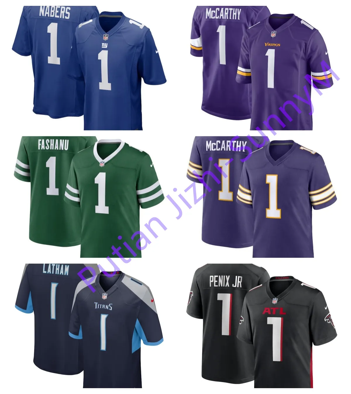 2024 neuer Draft First Round Pick Player Game Jersey Football Trikots 9 J.J.McCarthy 15 Turnerjersey Männer Jugendspiel für Männer Custom S-6xl