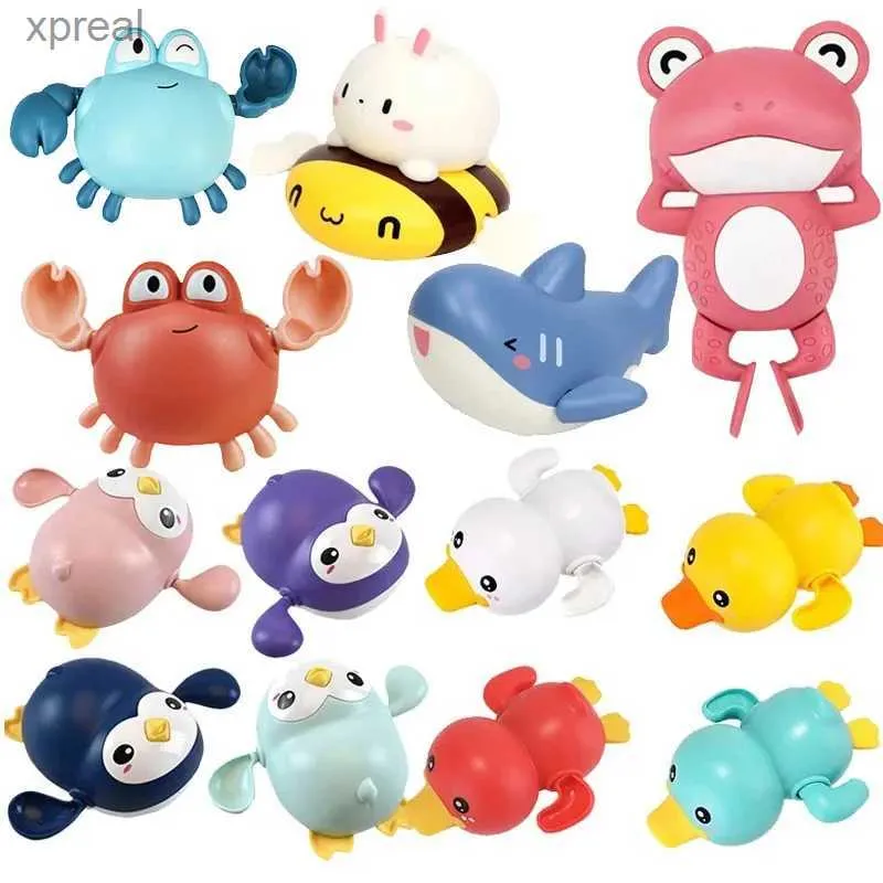 Bath Toys Baby Shower Toy Cute Swimming Duck Whale Pool Beach Classic Chain Clock Water Toy Childrens Water Toywx