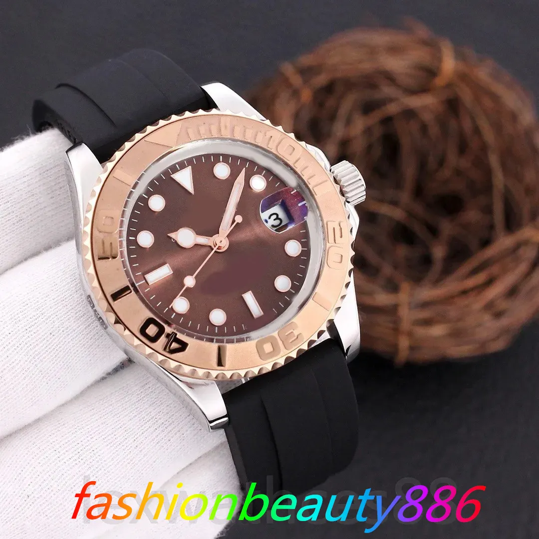 Designer de luxe RLX Top Automatic Crystal Mirror Anti Allergy Tape Men's Mingshi Watch 3235 Taille 42mm Menwatch Explosion