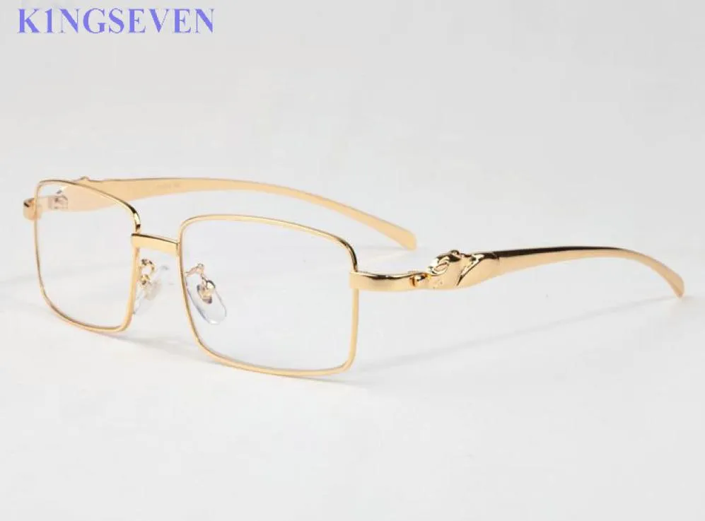 top quality mens sunglasses for men clear full semi rimless glasses attitude gold silver Leopard Metal alloy frame women sunglasse1862723