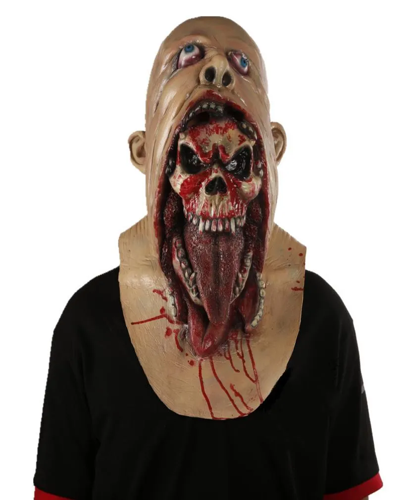 Fantastico Halloween Bloody Sbormio Maschera horror di spicco di zombi adulti Monster Vampire Mask in lattice COSTUME PERSPETTA Full Head Cosplay Mask Masquer1310461