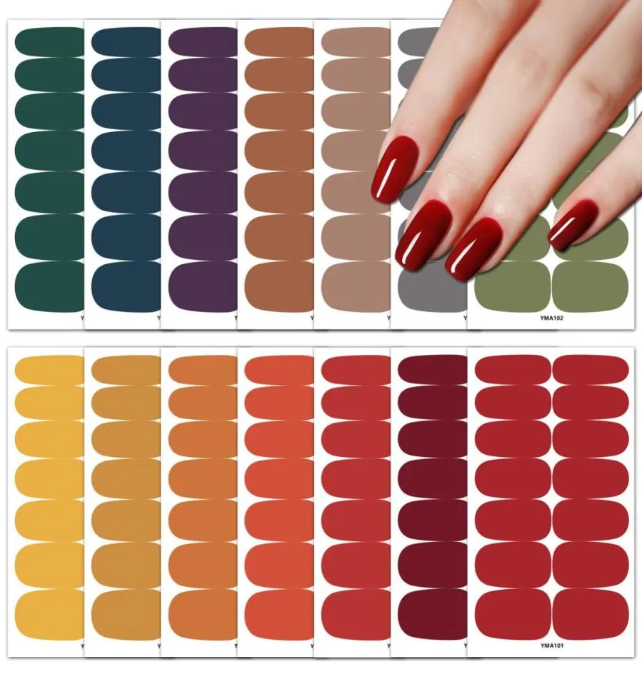 1PCS Couleur solide Autocollants à pâte complète Conception de la série d'âge innocence Simple Imperproofr Nail Rolit Sticker Art Decorations 5009543