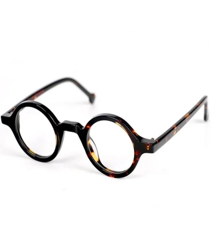 Betsion Small Vintage Round 37 mm Lunettes à main Full Rim Corètes de lunettes Men Femmes Myopie Rx ABSE 2203014785549