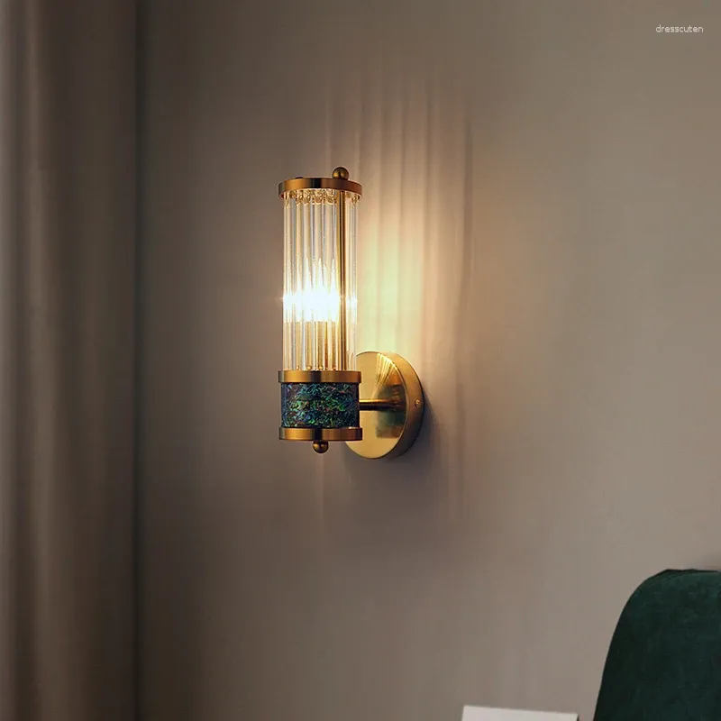 Dekorative Figuren Gold Kristallwand Lampe LED LEGE SCHALTE LICHT für Wohnzimmer Schlafzimmer Hintergrund Nachttreppe Treppe Gang