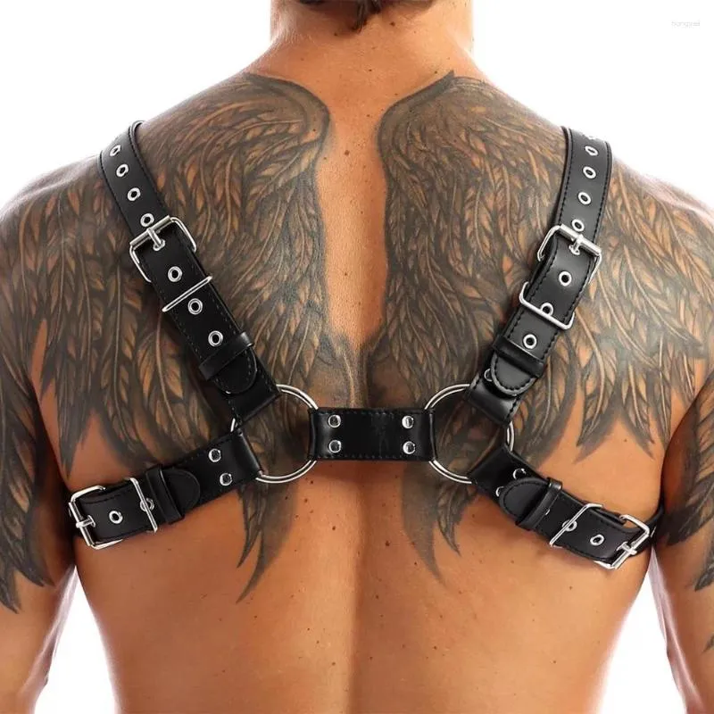 Reggiseni set gay rave imbracatura man pu pelle in pelle bondage accessori feticci giocattoli per uomini per biancheria intima giarrettiera