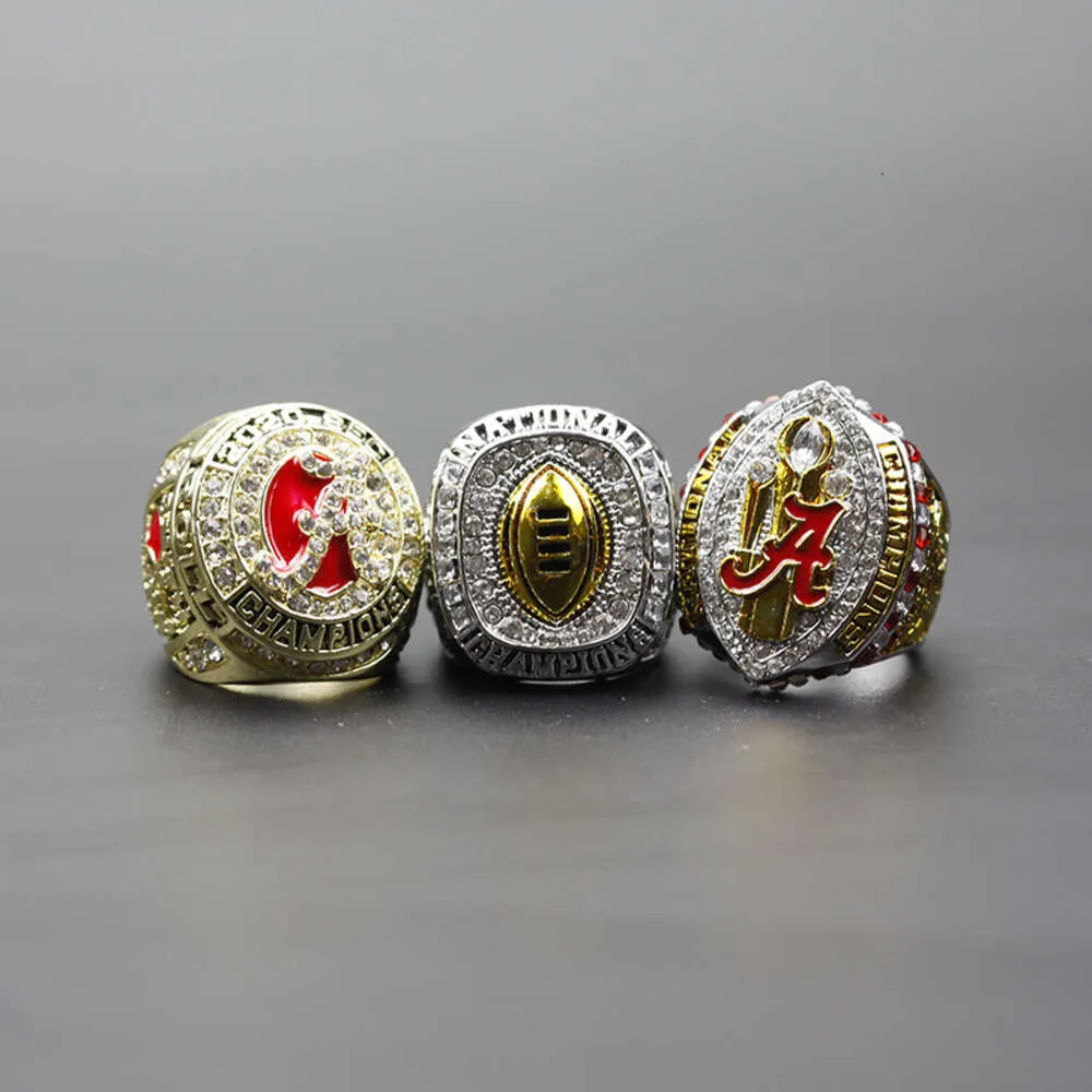 Zespół pierścieni trzy 2020 NCAA University of Alabama Championship Ring Zestawy H1DS