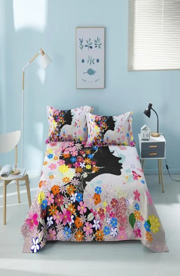 Feuilles sets belles papillons feuille de lit de fée avec boîtier luxe confortable plateau 3d couvre-lit imprimé pour la chambre5898283