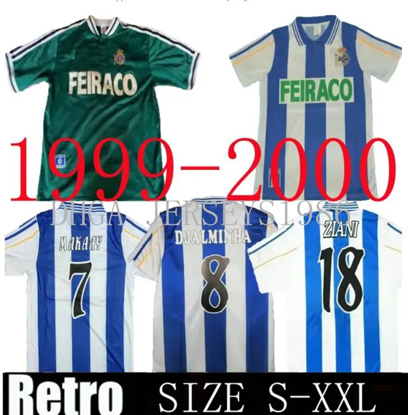 1999 2000 Deportivo de la Coruna Retro Soccer Jersey 99 00 Deportivo La Coruna Valeron Makaay Bebeto Bitinho Classic Vintage Football Shirt Home Away S-XXL