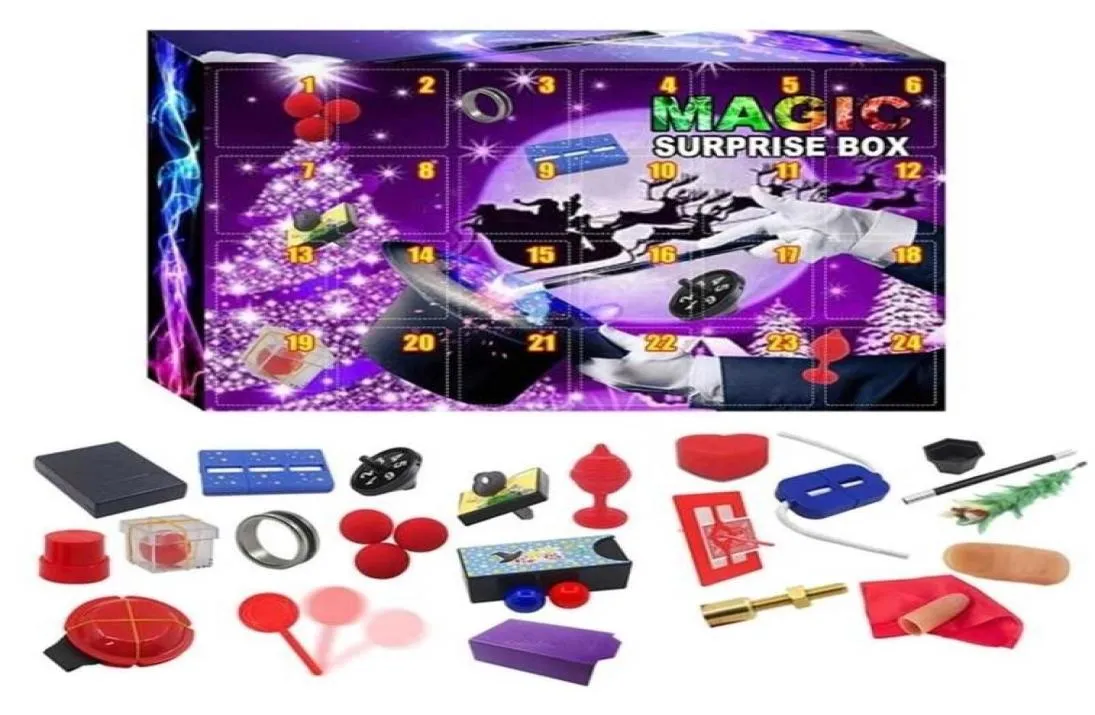 Christmas Avent Calendar 2022 Compte à rebours Boîte aveugle de trucs Touet Amazing Props Kids Magical Friends Gift 2111051262880