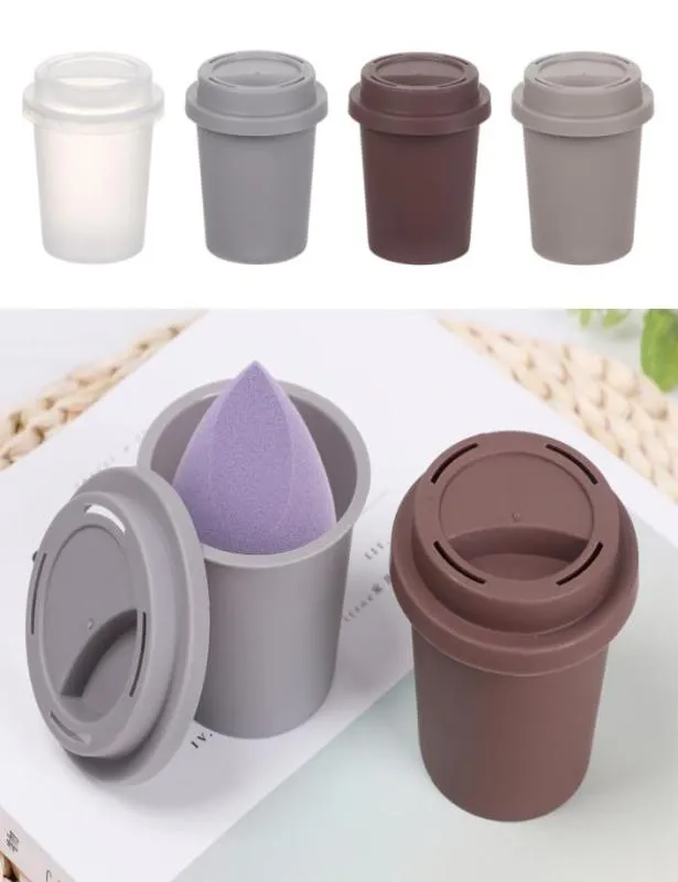 Outils de maquillage de tasse à café vides face fond de teint poudre de rangement éponge boîtier Puffle Breft Cosmetic Dry Makeup Tool6978769