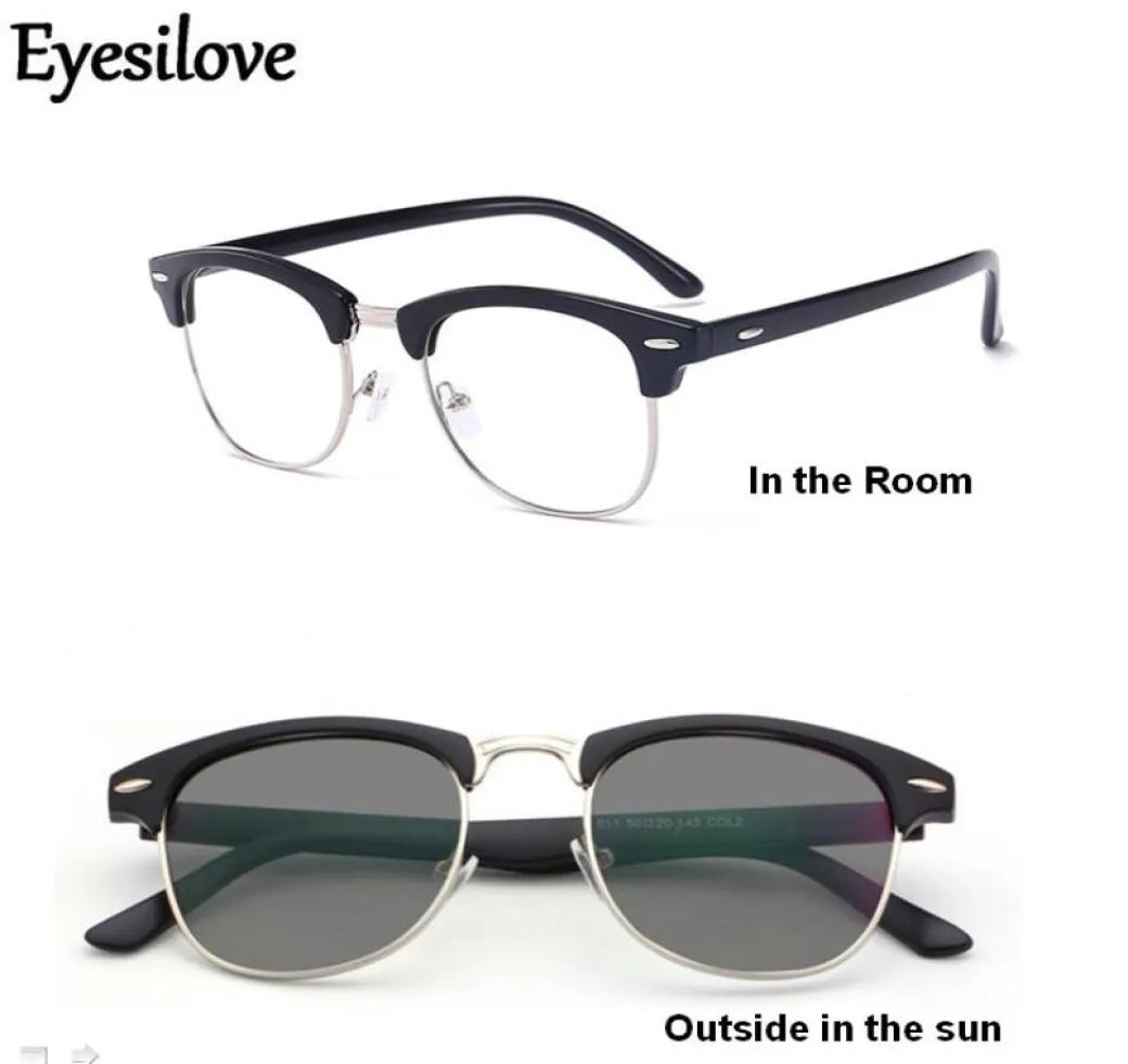 EyeshoLove clássico de óculos Pochromic Myopia, míope, com lentes sensíveis lentes de transição Grey7984619