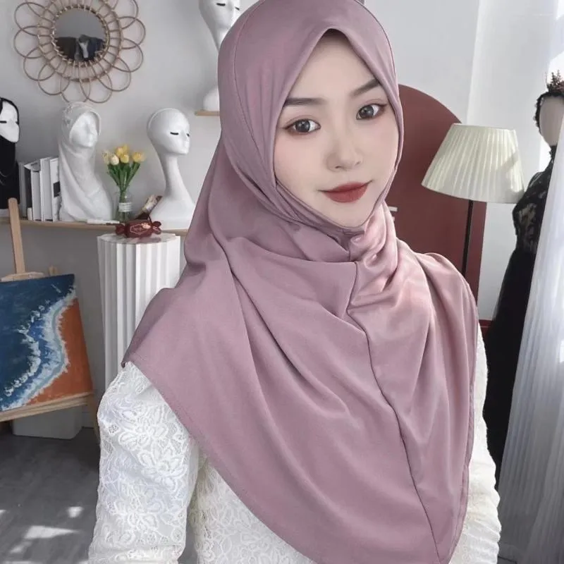 Etnische kleding H124 Volwassenen Hoge kwaliteit Big Size Muslim hijab sjaal met kin gedeelte Islamitische hoofddoekhoeden Armia trekt op de hoofdpool tulband