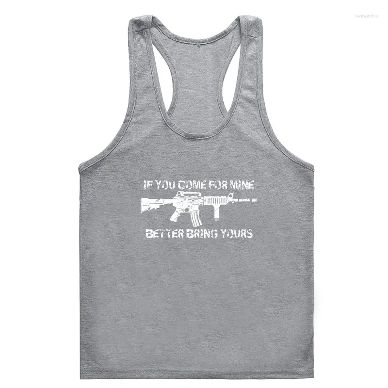 Herentanktops Als je voor de mijne komt, breng je beter de jouwe Pro Gun 2a AR15 gym kleding mannen katoen heren eenvoudig sty