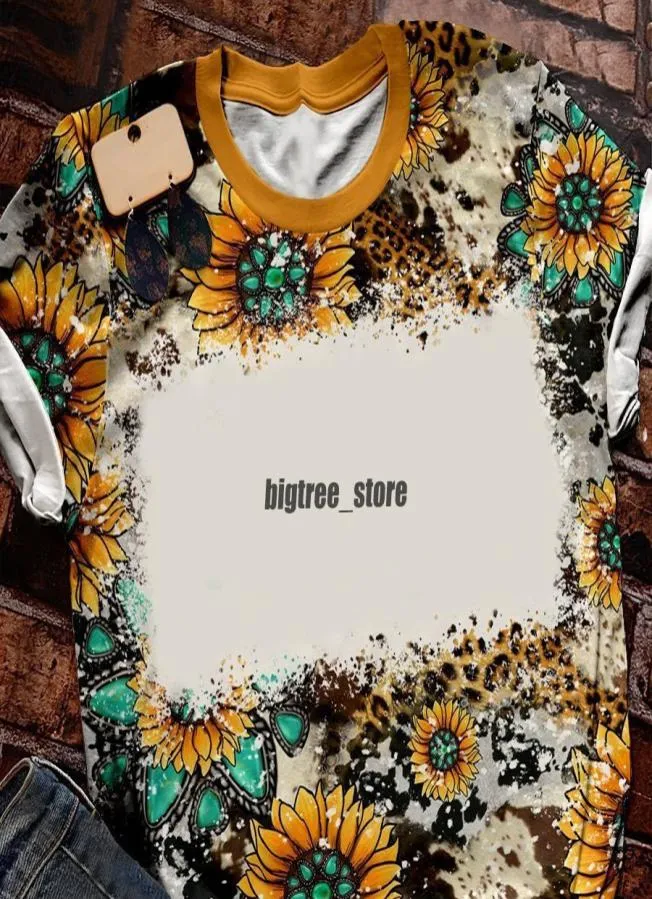 Whole Sublimation Bleached Shirts Heat Transfer Blank Bleach Shirt Bleached Polyester TShirts US Men Women Party Supplies DIY6757906