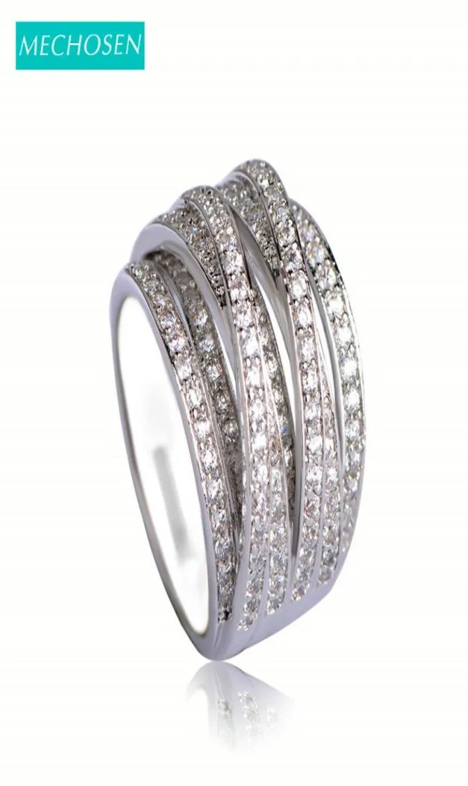 Luxury Cubic Zirconia Finger Rings Accessories Multilayer Silver Color Women Män bröllop Anel Aros Schmuck Anillo Bague1742361