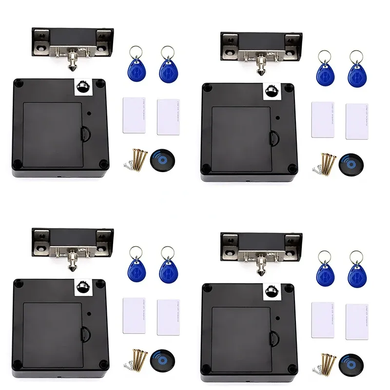Steuerung 4 Stücke Smart Drawer Induction Cabinet Lock RFID -Karte Smart Electronic Lock Kleiderschrank Möbel Sauna Schrank Schließfachschloss
