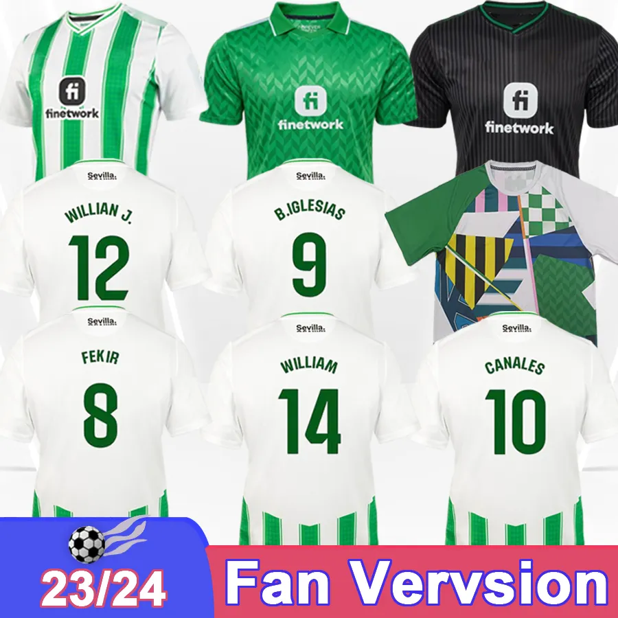 23 24 WILLIAM Mens Soccer Jerseys G. RODRIGUEZ CRUZ JUANMI FEKIR B. IGLESIAS J. Home Away 2024 Special editions Football Shirts