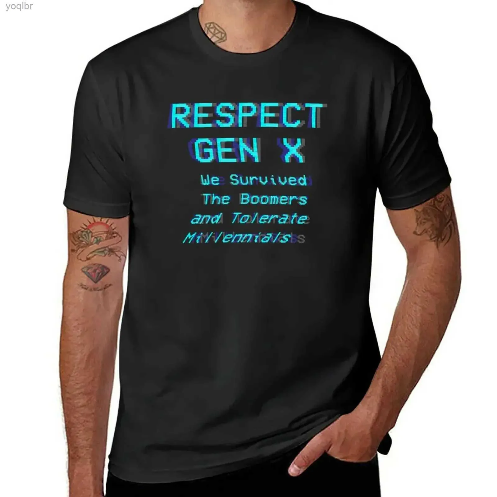 Herren-T-Shirts Respekt Gen X T-Shirt Hippie Kleidung kurzärmelig T-Shirt Cavai Clothing Mens Plain T-Shirtl2405