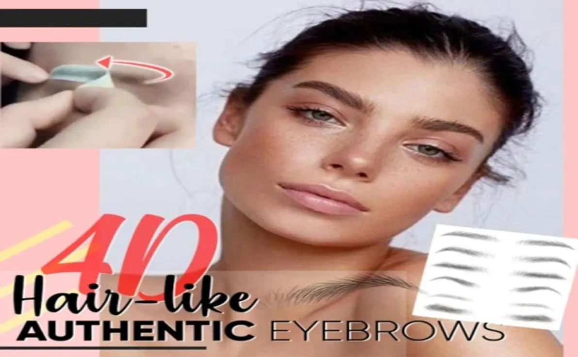 Magic 4D Hairlike Eyebrow Tattoo Sticker False Eyebrows 7 Day Long Lasting Super Waterproof Makeup Eye Brow Stickers Cosmetics9344665