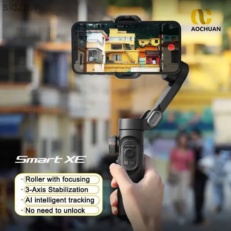 Selfie Monopods Ogawa Smart Car Pliant Pliage 3 Axis Handheld Universal Joint Stabilier Stick Sticking Auto-Tiring adapté pour le smartphone iPhone Samsung Oppo Vivo WX
