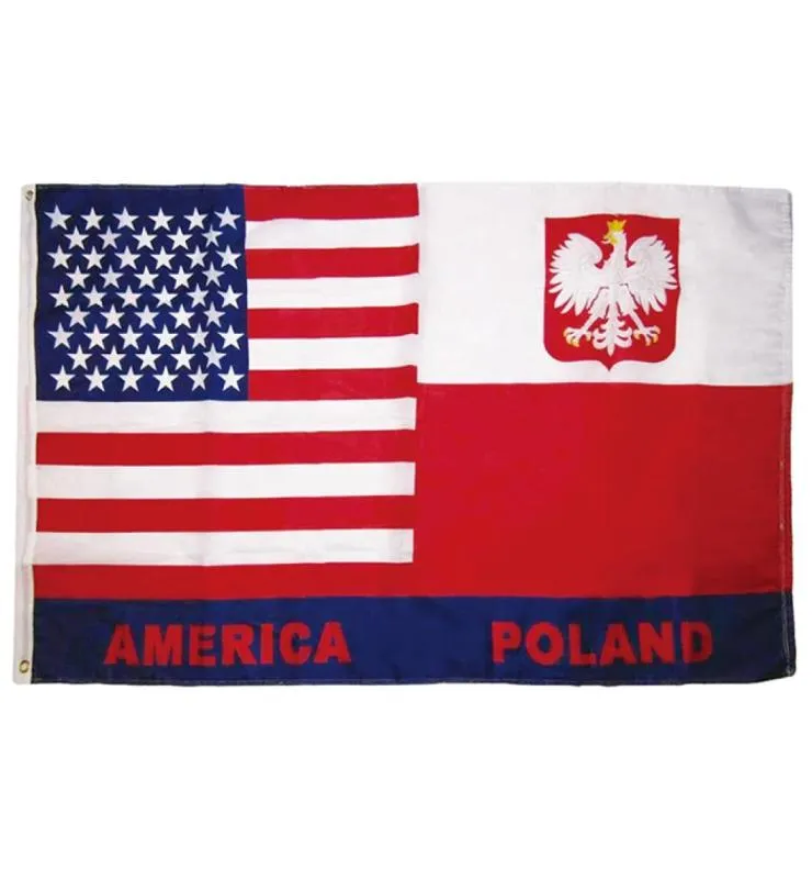 USA Polonia Polska Polish American Superpoly Flag sospeso National 100 Polyester Single Sight Printing 3011220