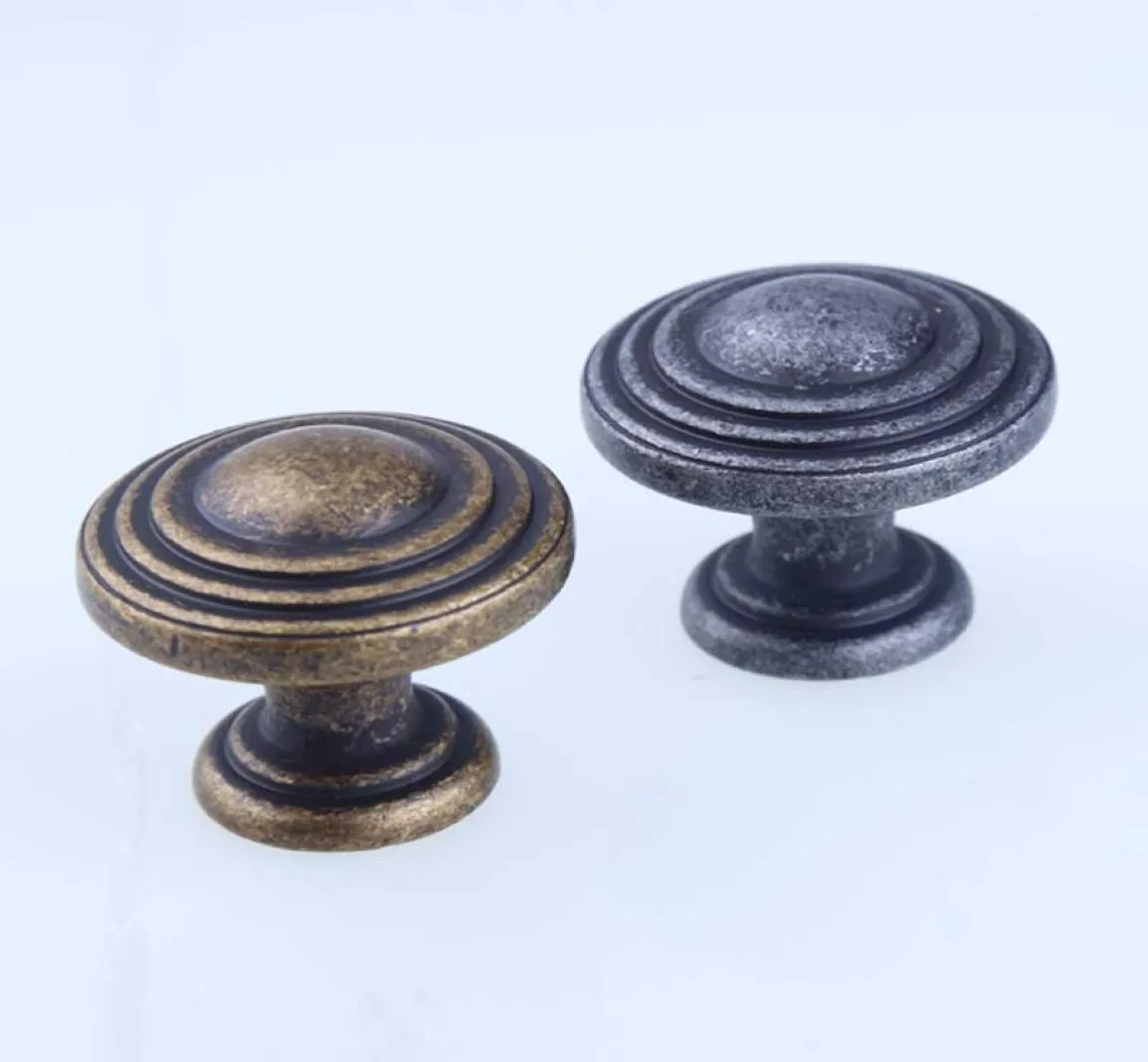 30mm Antique Bronze Iron Drawer Knobs S Dresser Kitchen Shoe Cabinet Door Handtag Knobs Vintage Distress2550277