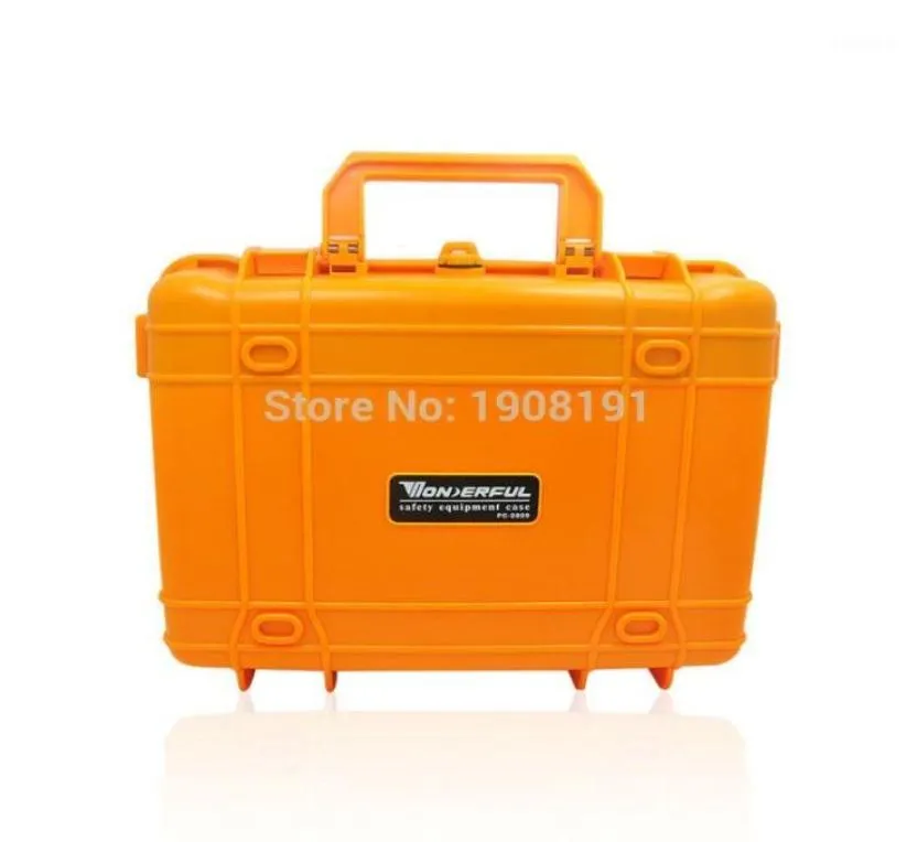 Whole Waterproof Hard Case with foam for Camera Video Equipment Carrying Case Black Orange ABS Plastic Sealed Safety Portable6342481