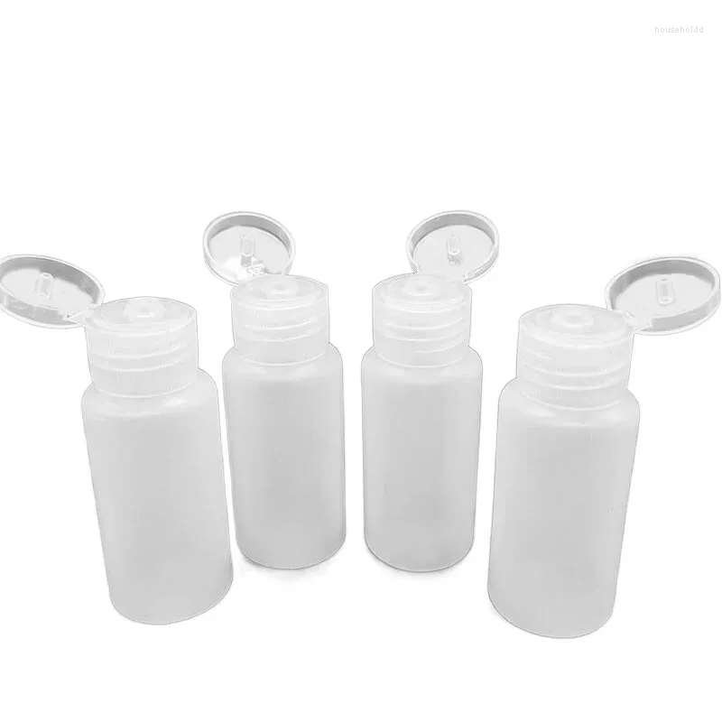 Butelki do przechowywania 100pcs 10 ml-50 ml Pustabilne puste plastikowe ściskanie klapka pojemniki dozownika klapki do płynnych szamponów balsamów do odżywki szamponu