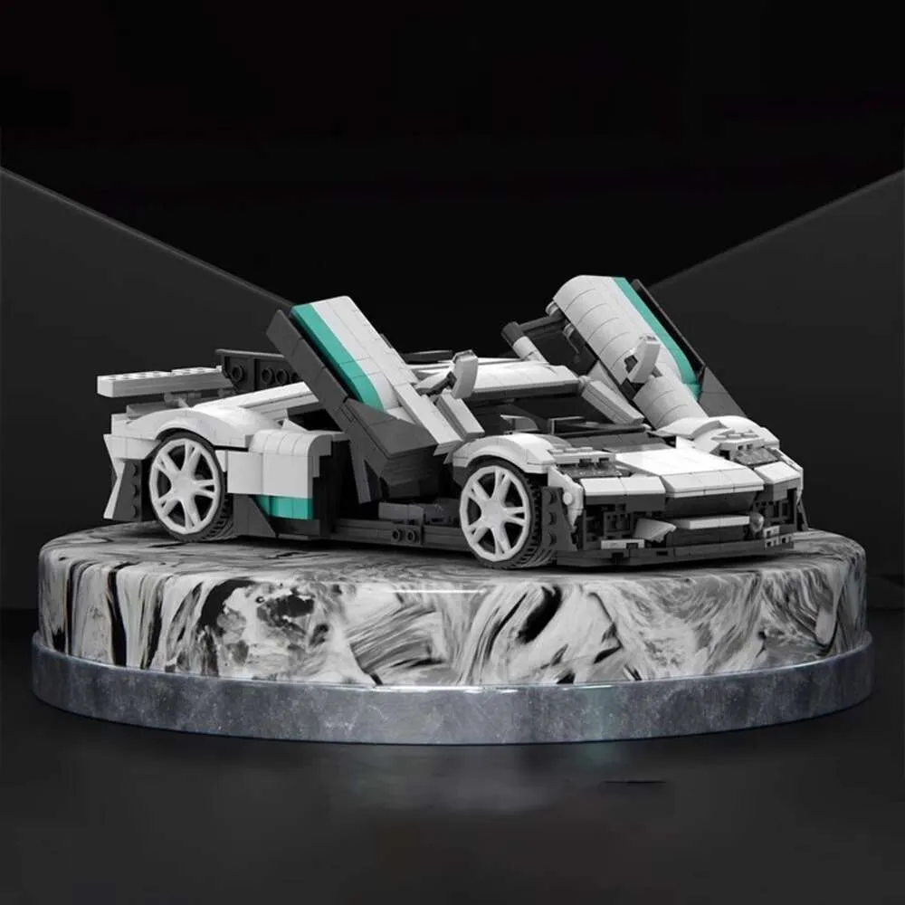 Giocattolo esterno compatibile con modello di auto MOC Lego, Mercedes AMG un set di giocattoli modulari, regalo per ragazzi