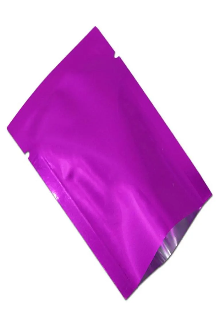 Folha de alumínio roxa de 10x15cm Pacote de armazenamento de alimentos de mylar saco de saco de vácuo Pacote de armazenamento de alimentos aberta Top time vedação bolsa para café Sugar7512069