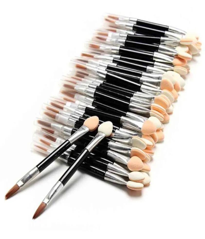 50 Pcs Cosmetic Brushes Makeup Eyeshadow Eyeliner Sponge Lip Brush Set Applicator Double Ended Disposable 73981481255607