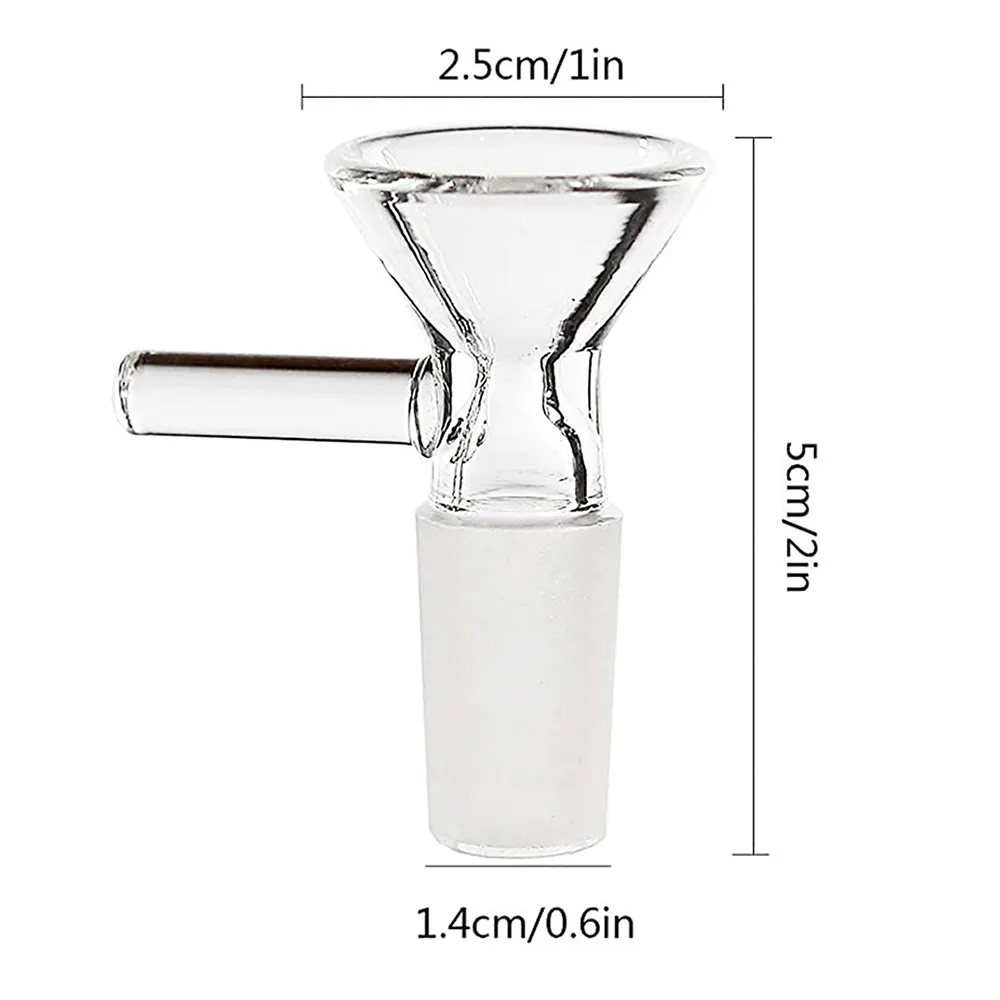 14MM Glass Bowl For Herb 14mm Male Glass Bowl Pieces Hookah of Funnel Joint Downstem Smoking Accessories Handle Pipe Bong Oil Dab Rigs