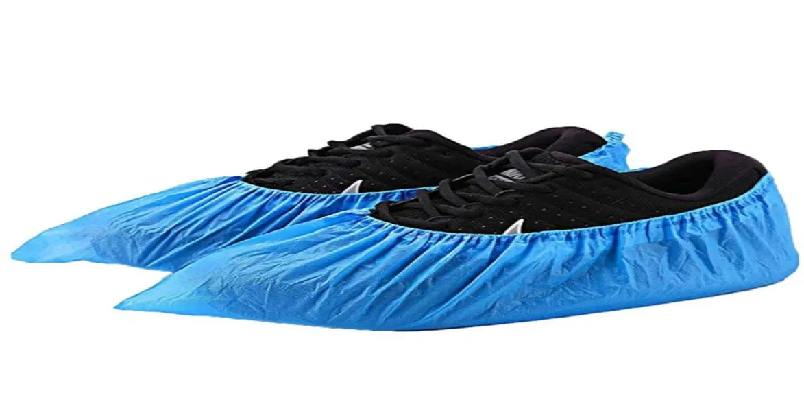 Disposable Shoe Boot Covers Non Slip Waterproof CPE Thick Plastic Shoe Cover Booties Universal Size Blue Color RRA30475939099