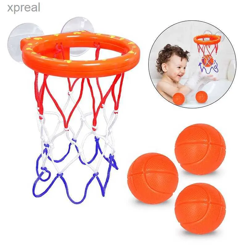 Bath Toys Fun Basketball Basketball Game Set Boys and Girls Shower Toy Bathtub 3-ball Set Powerful Assist Tup Childrens Bathroom Gamewx