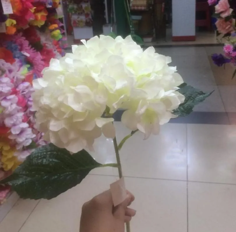 European Pastoral Style White Artificial Silk Flower Fabric Hydrangea Bouquet For Wedding Party Decorations 5 Color Available4003768