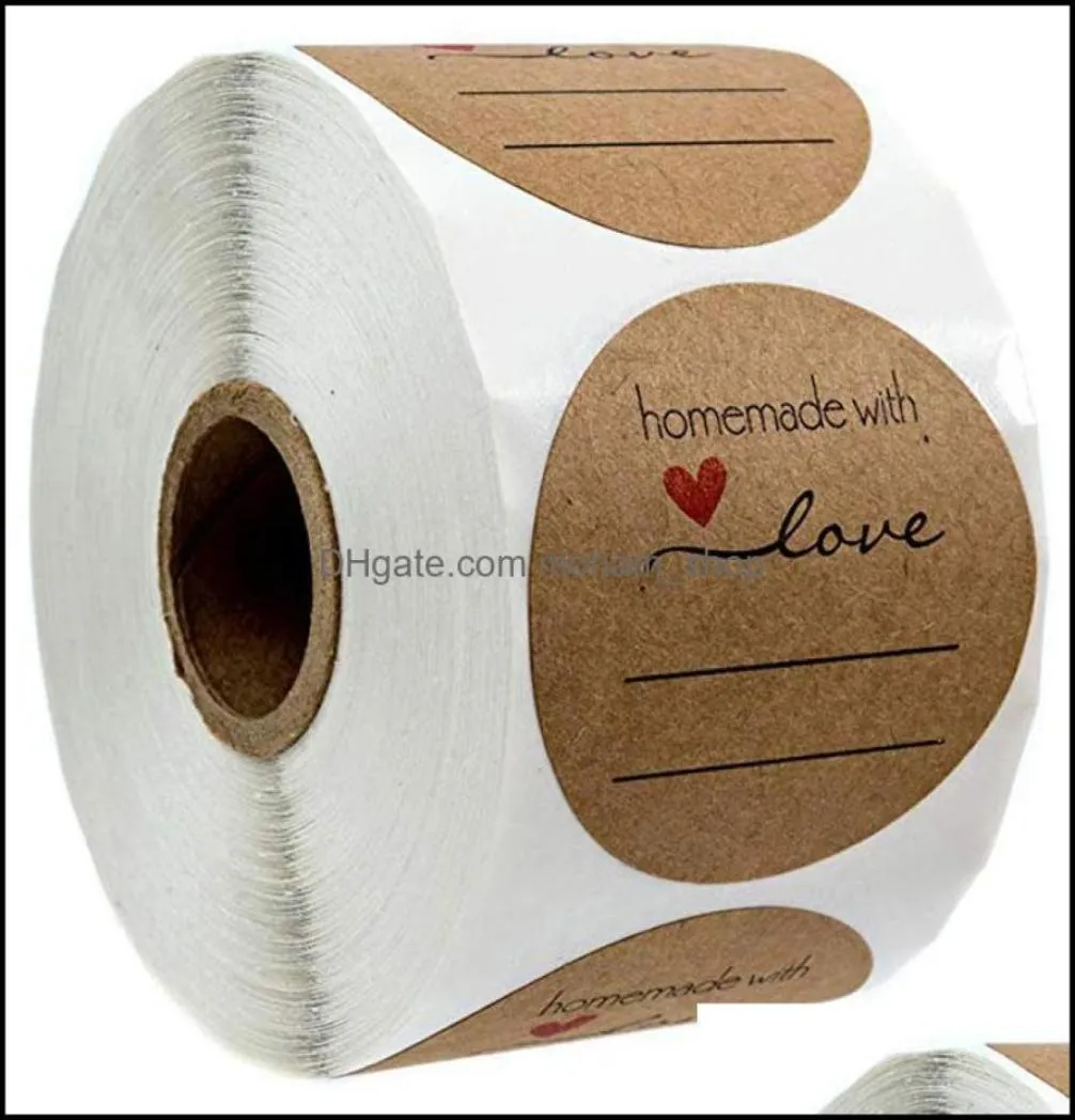 Adesivos para decoração de festa adesivos de casamento 500 tags de presente caseiras felizes kraft naturais assados com amor s4043670