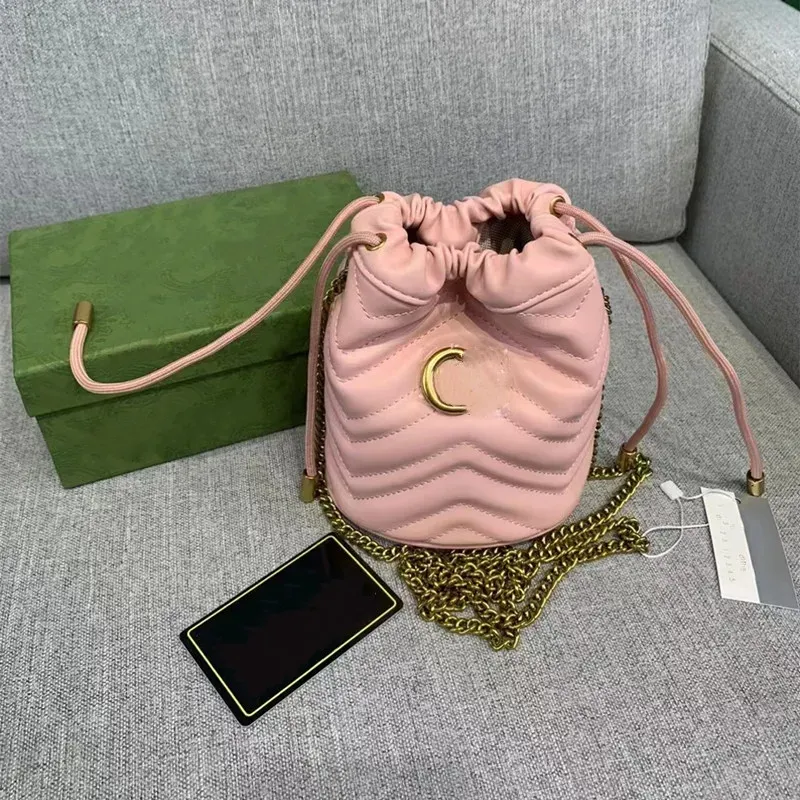 Люксрию дизайнеры мода Marmont Bag Mini Bucket Bags Wave Patter