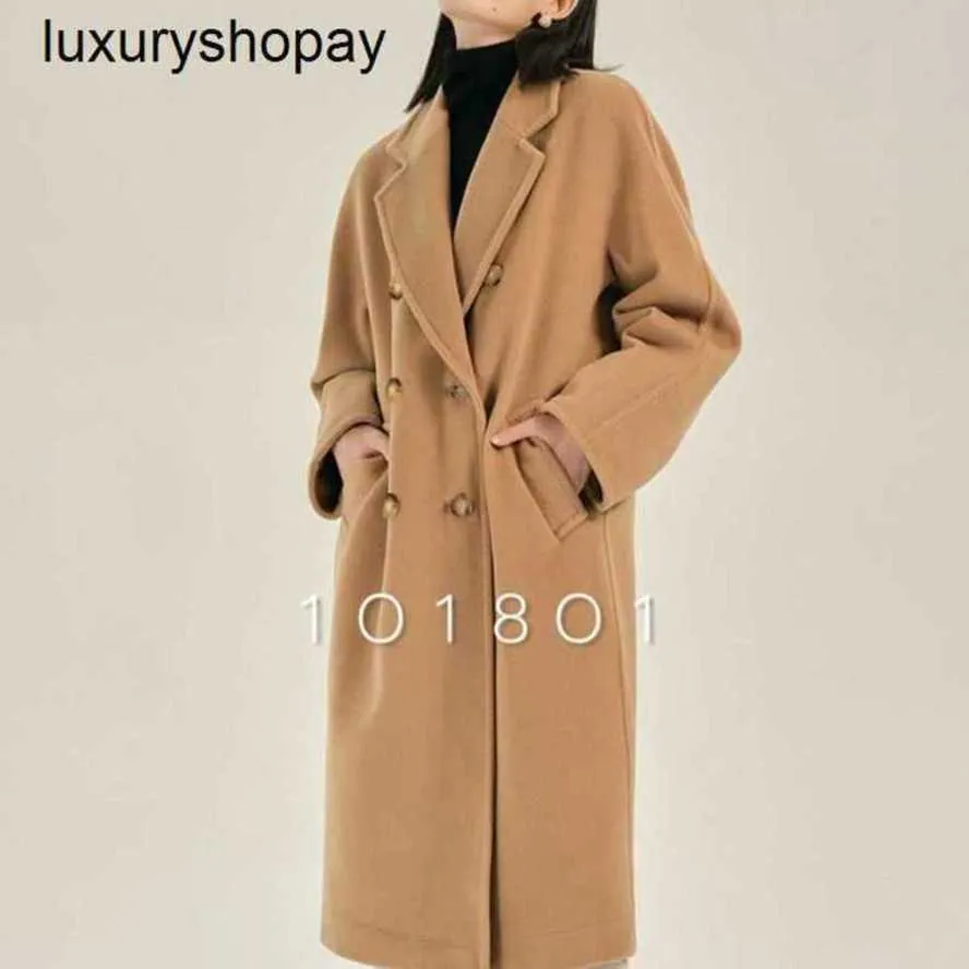 Top Maxmaras Cashmere Coat 101801 Womens Coats Winer Maxs Mad Me Iodized 10% Laine étendue en laine d'automne Woolen Ha3a