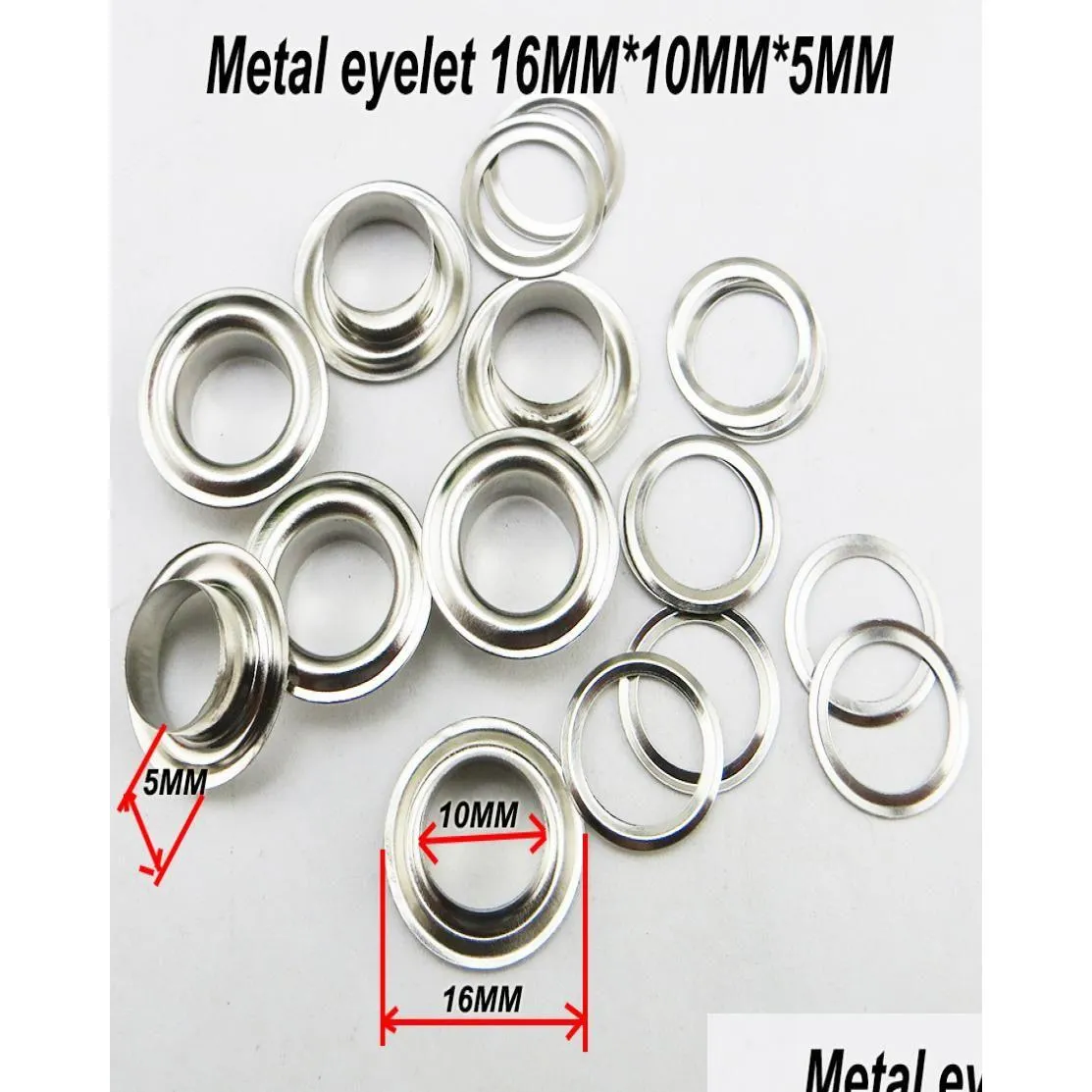 ボタン500pcs 16mm10mm5mmメタルアイレット縫製衣類丸い丸いボタンハンドバッグレザーアイレットMNE018100270ドロップ配信otdtx