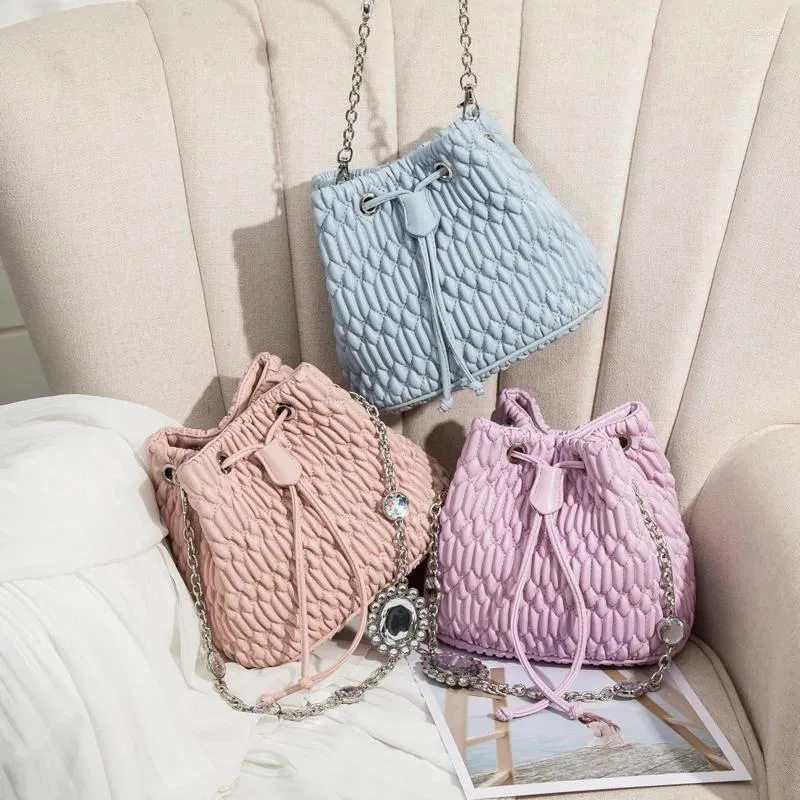 Umhängetaschen für Frauen 2024 Modedesigner süße weibliche Geldbörsen und Handtaschen Luxus Eimer -Tasche Korea Stil Stil