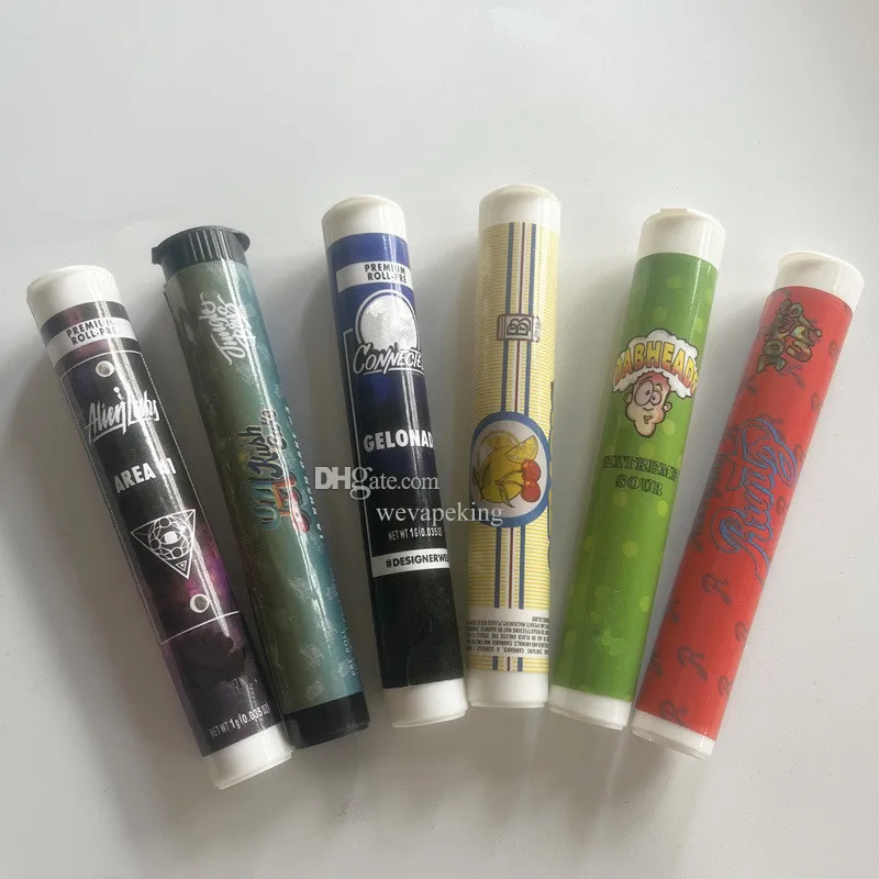 Tubos de plástico preto de 1g vazios conectados Jungle Boys Preroll brinca com as embalagens Rúntz Packwoods Wax Joint Alien Labs Backpack Boyz Tube