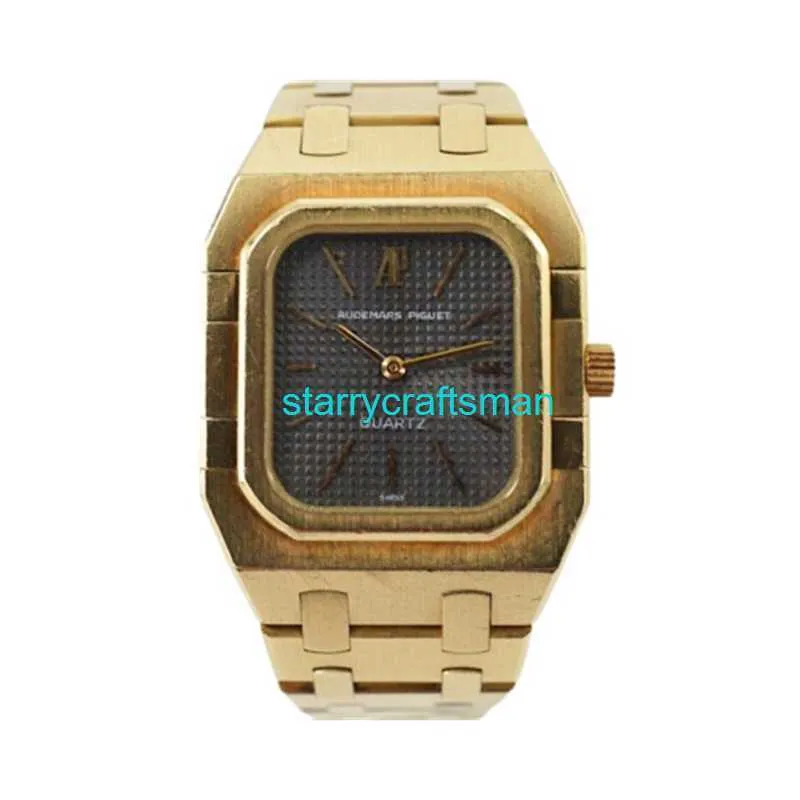 Montres de luxe APS Factory Audemar Pigue Royal Oak Womens 18K Gold Square Bracelet 1980S Gray Snacks STH2