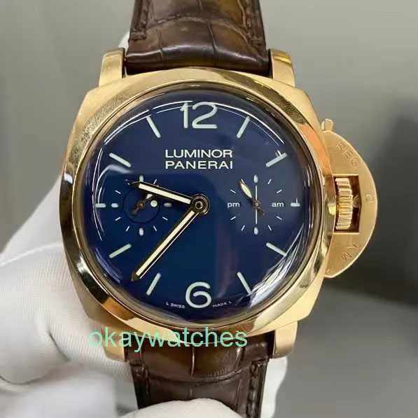 Fashion Luxury Penarrei Watch Designer Limited Edition Minolto Flywheel 18K Rose Gold Automatic Mécanical Mens Watch Pam00340