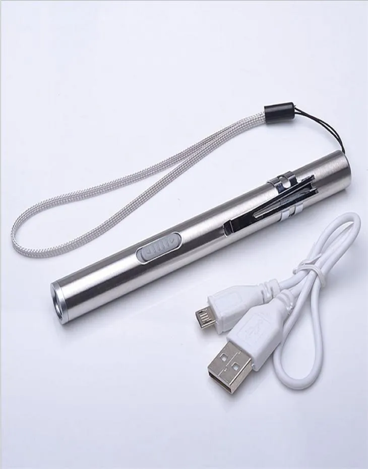 USB do ładowania LED LED LED Wysokiej jakości Mocne mini-LED Dorch Waterproof Waterproof Design Pen z metalowym klipsem3644407