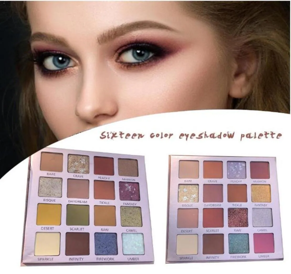 Beleza envidraçada matte shadow palete 16 cores coloros glitleshadow sheshadow palete palete profissional shadows kitup1799688