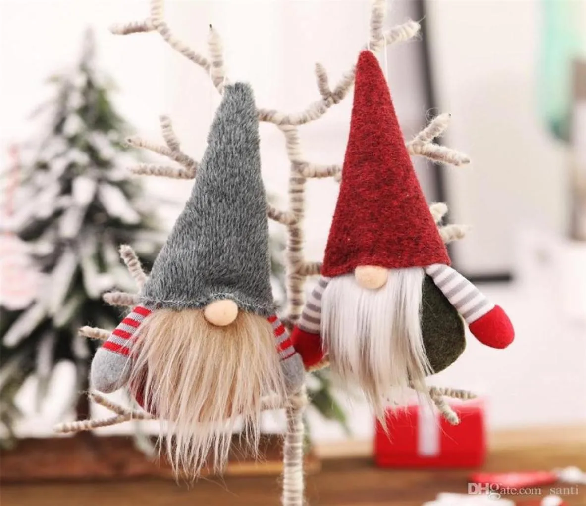 Christmas fait à la main Gnome suédois scandinave tomte santa nisse nordique en peluche elfe table de jouets ornement de Noël décorations d'arbre Selli4909907