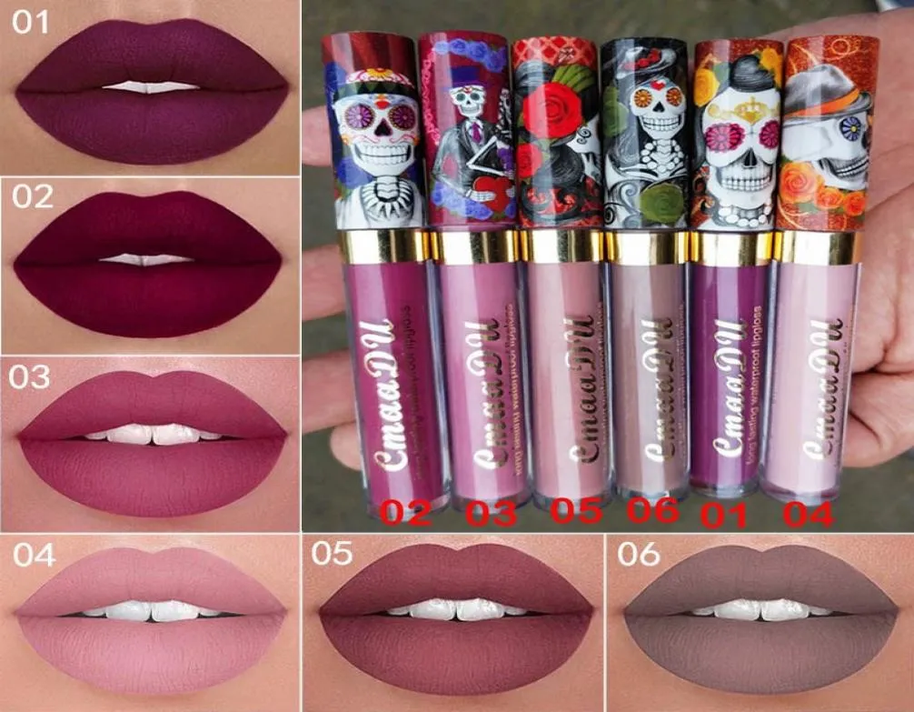 Cmaadu Skull Match Matte Lip Bloss de longue durée à lèvres imperméable Léploss à lèvres Longwear Velvet Lips Makeup Products 5792740