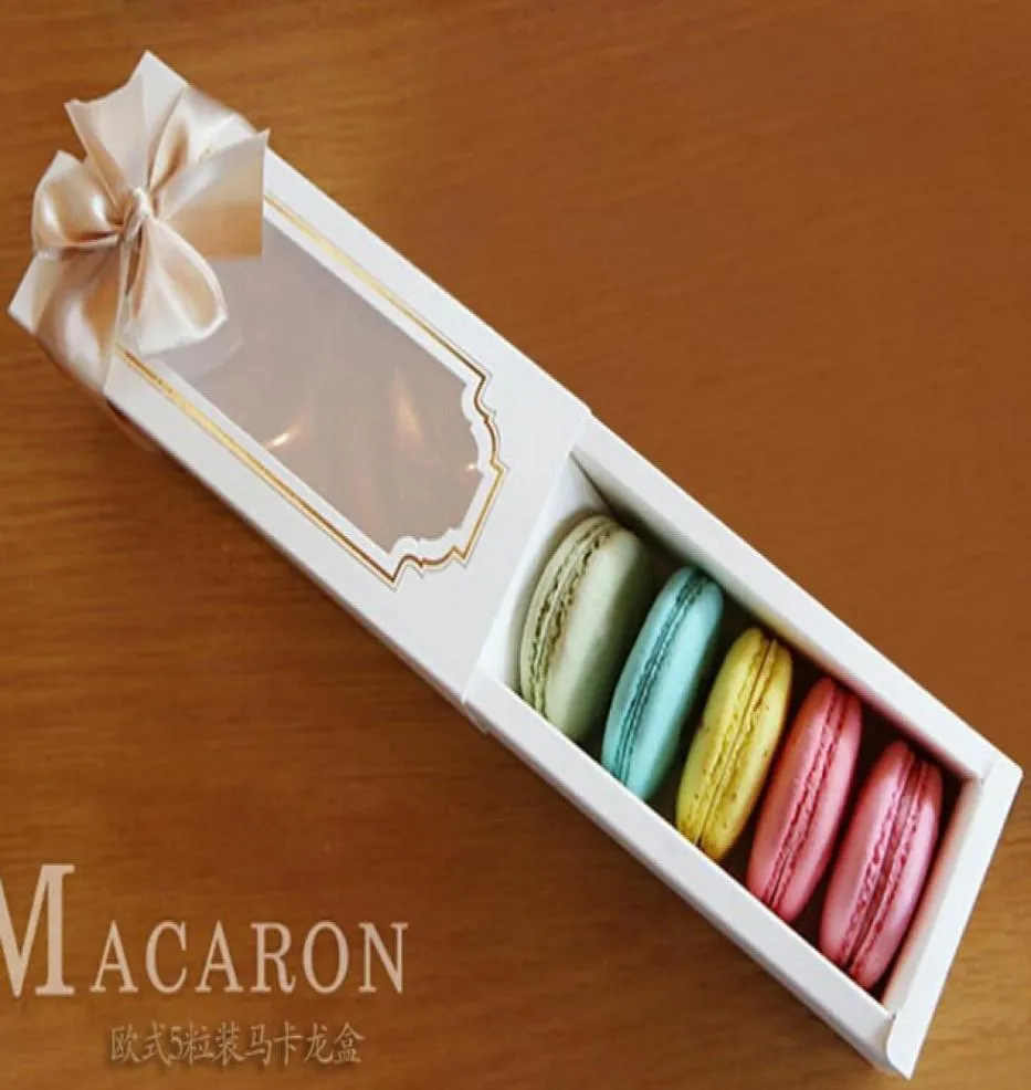 15 76 85 2cm White Window Macaron Boxe Box Box Chocolate Box 100PieCelot di Express9151153