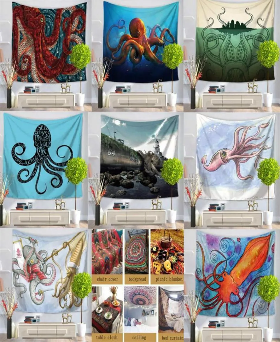 Tapisserie murale de haute qualité 8 Multifonction Octopus Princement Princet Feuille de lit serviette de plage Nice Home Decoration Party Supp8069192