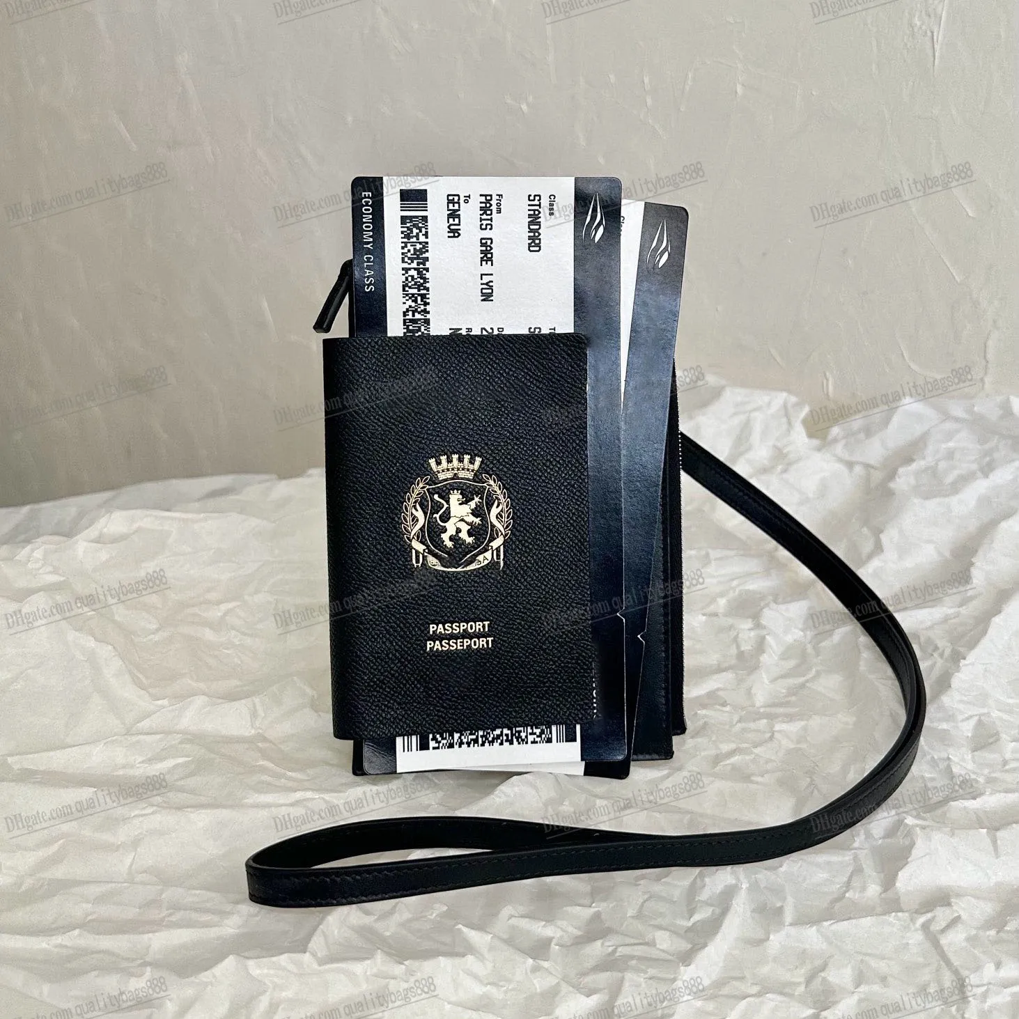 Kvinnor Luxury Designer Card Holder Passport Cover Fashion Cowhide Business Protection Case Trendy Credit Men Wallet Passport Holde Black Case Coin Purse Plånböcker